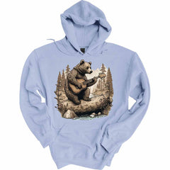 Bear Playing Guitar Cottagecore Aesthetic Graphic Hoodies