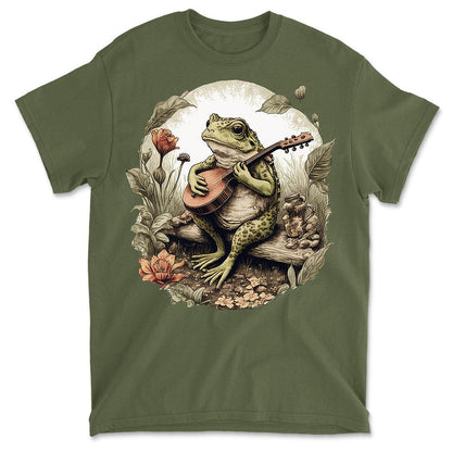 Frog Playing Music Cottagecore Aesthetic Graphic Men's T-Shirt