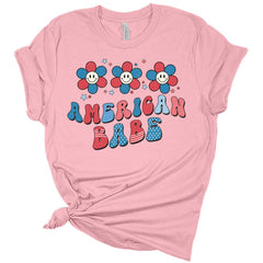 American Babe Women's 4th Of July Retro Graphic Tee