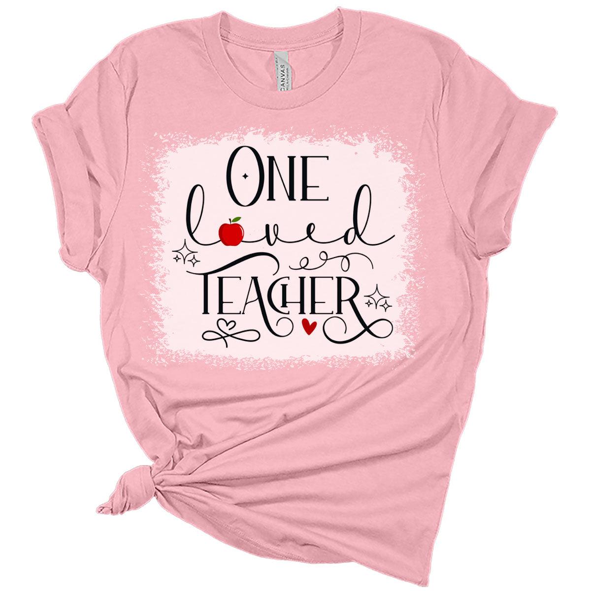 One Loved Teacher Valentines Day Shirt Bella Graphic Tees for Women