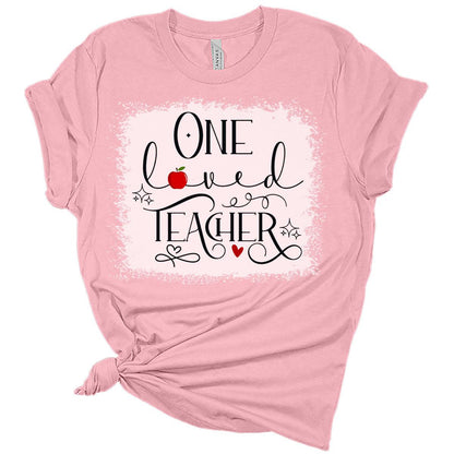 One Loved Teacher Valentines Day Shirt Bella Graphic Tees for Women