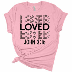 Loved John 3:16 Women's Christian Graphic Tee
