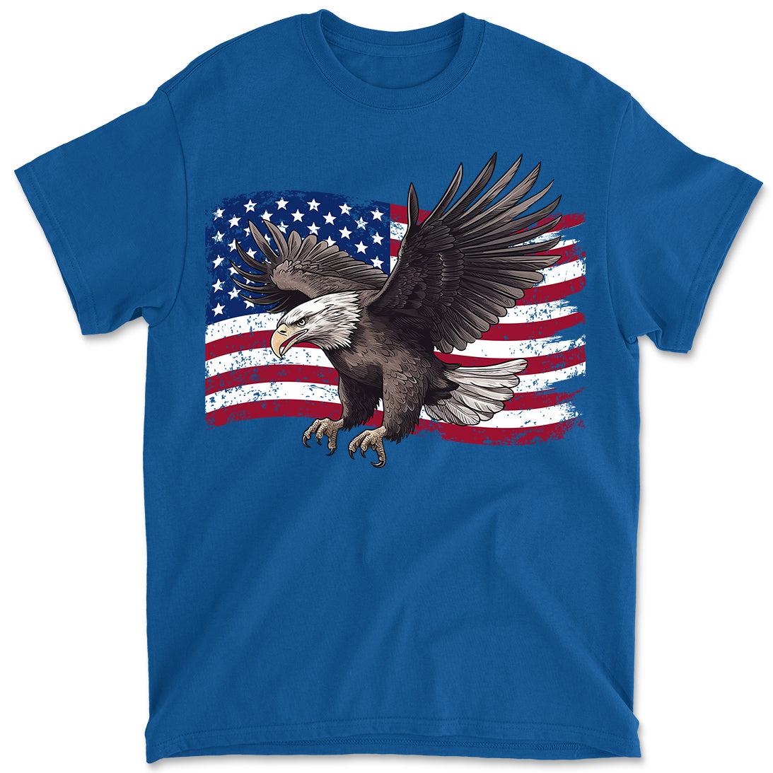 Patriotic American Eagle USA Flag Men's 4th Of July Graphic Tee