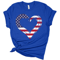 American Flag Patriotic Heart Women's 4th Of July Graphic Tee