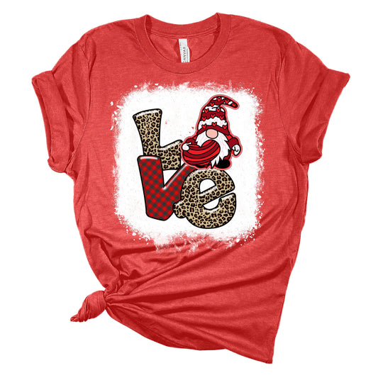 Love Gnome Valentines Shirts for Women Bella Graphic Tee