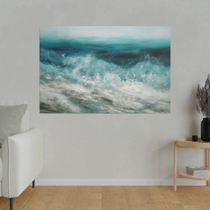 Blue and Grey Ocean Wall Art - Abstract Picture Canvas Print Wall Painting Modern Artwork Wall Art for Living Room Home Office Décor