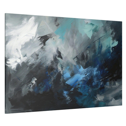 Blue and Grey Wall Art 3 - Abstract Picture Canvas Print Wall Painting Modern Artwork Canvas Wall Art for Living Room Home Office Décor