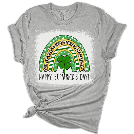 St Patricks Day Rainbow Shirt Bella Irish Graphic Print Shirts for Women