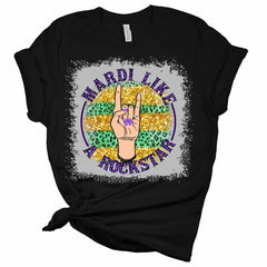 Rockstar Mardi Gras Shirt, Bella Graphic Tees For Women
