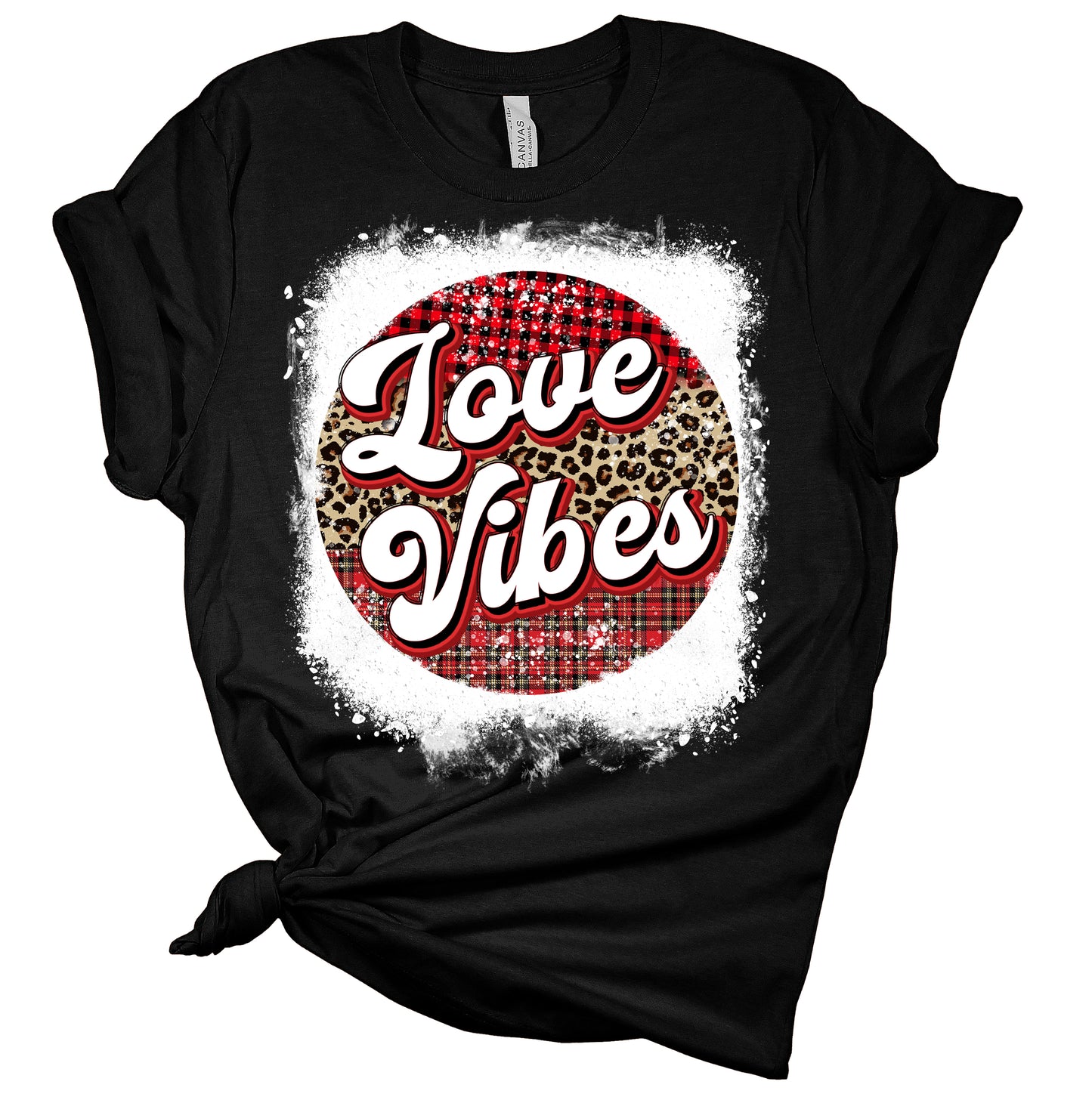 Love Vibes Valentines Shirts for Women Bella Graphic Tee