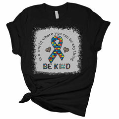Be Kind Ribbon Women's Autism Awareness Shirt