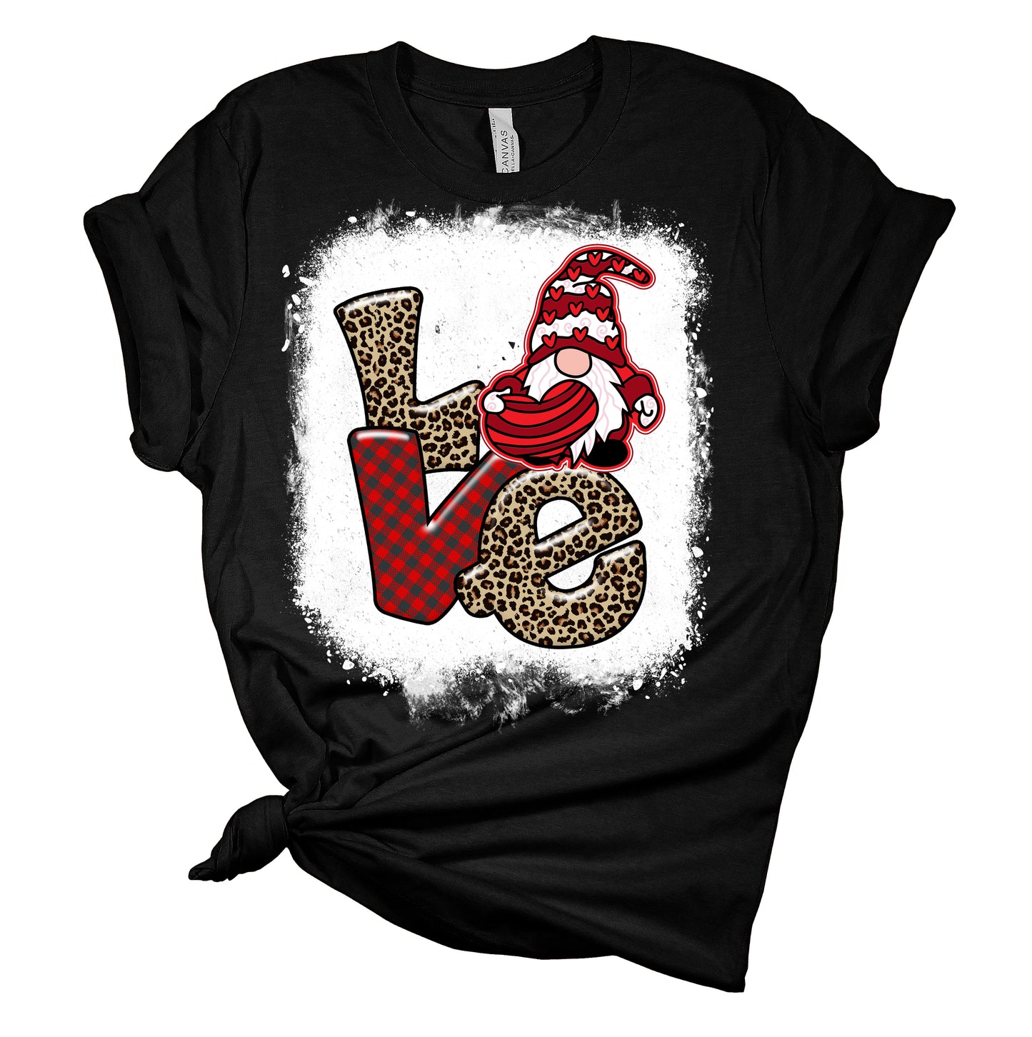 Love Gnome Valentines Shirts for Women Bella Graphic Tee