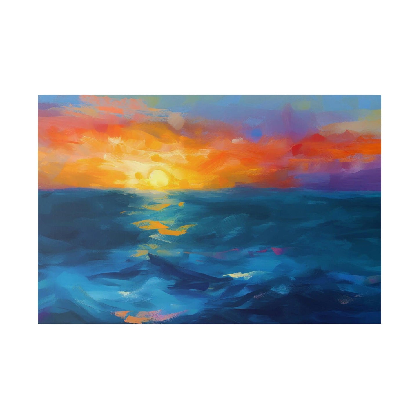 Ocean Sunset 2 Wall Art - Abstract Picture Canvas Print Wall Painting Modern Artwork Wall Art for Living Room Home Office Décor