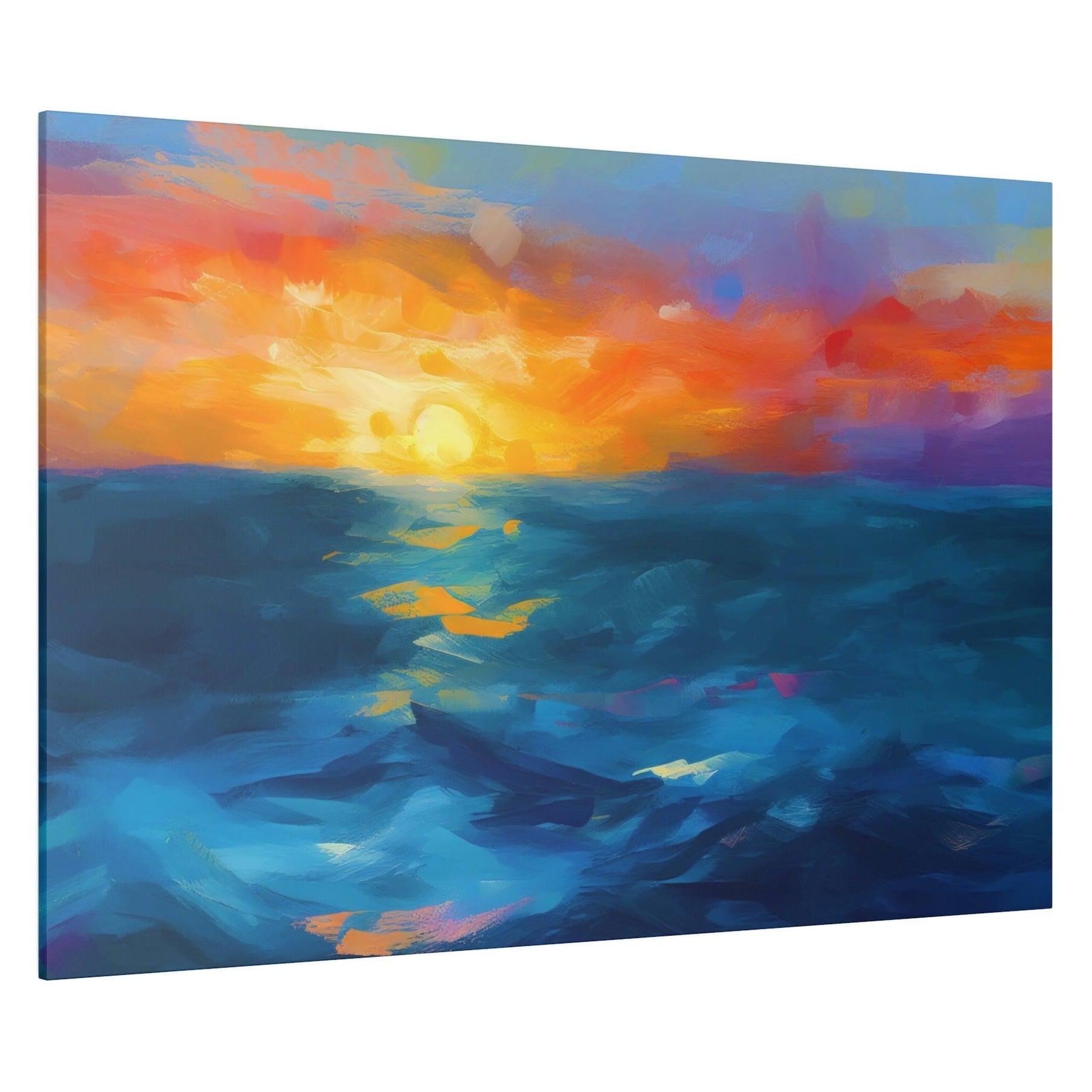 Ocean Sunset 2 Wall Art - Abstract Picture Canvas Print Wall Painting Modern Artwork Wall Art for Living Room Home Office Décor