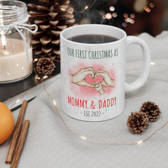 Our First Christmas As Mommy and Daddy New Parents Christmas Gift Coffee Mug