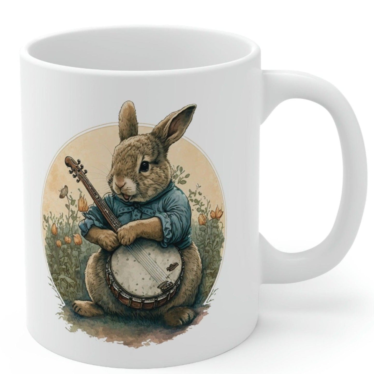 Rabbit Playing Banjo Coffee Mug