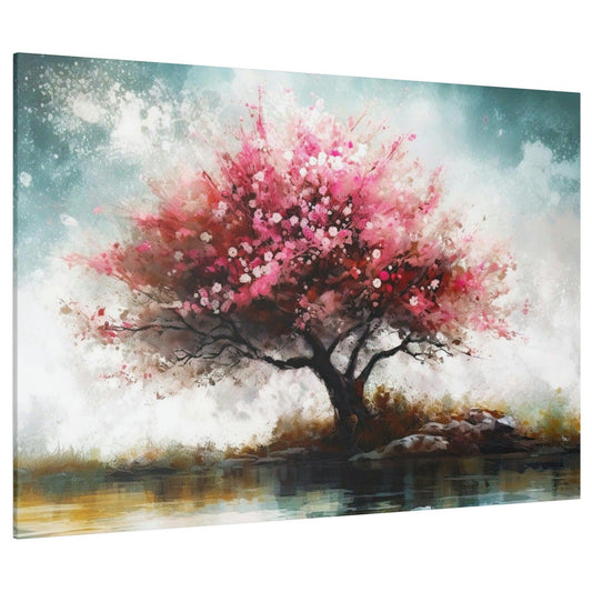 Cherry Blossom Art-Abstract Picture Canvas Print Wall Painting Modern Artwork Canvas Wall Art for Living Room Home Office Décor