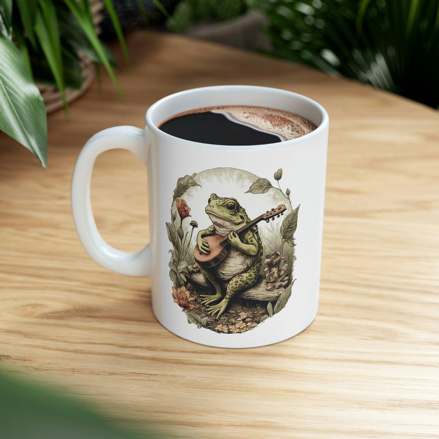 Frog Playing Guitar Coffee Mug