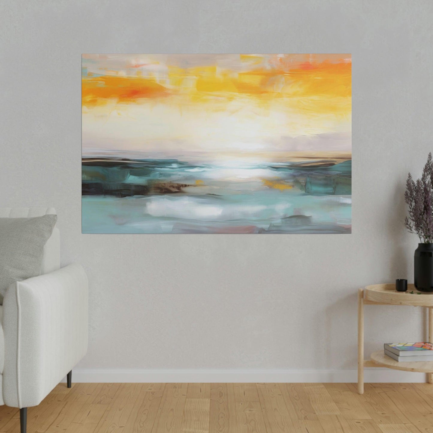 Ocean Sunset 4 Wall Art - Abstract Picture Canvas Print Wall Painting Modern Artwork Wall Art for Living Room Home Office Décor