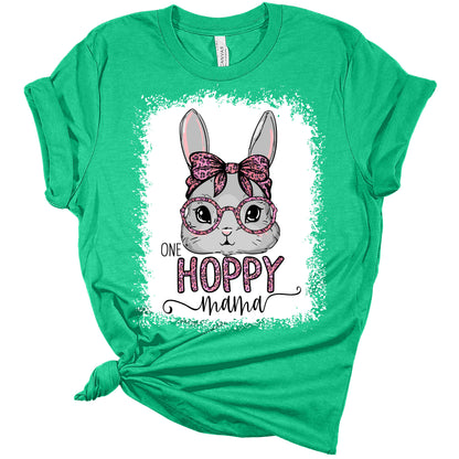 Womens One Hoppy Mama Easter Bunny Shirt Mom Easter T Shirts Cute Graphic Tees