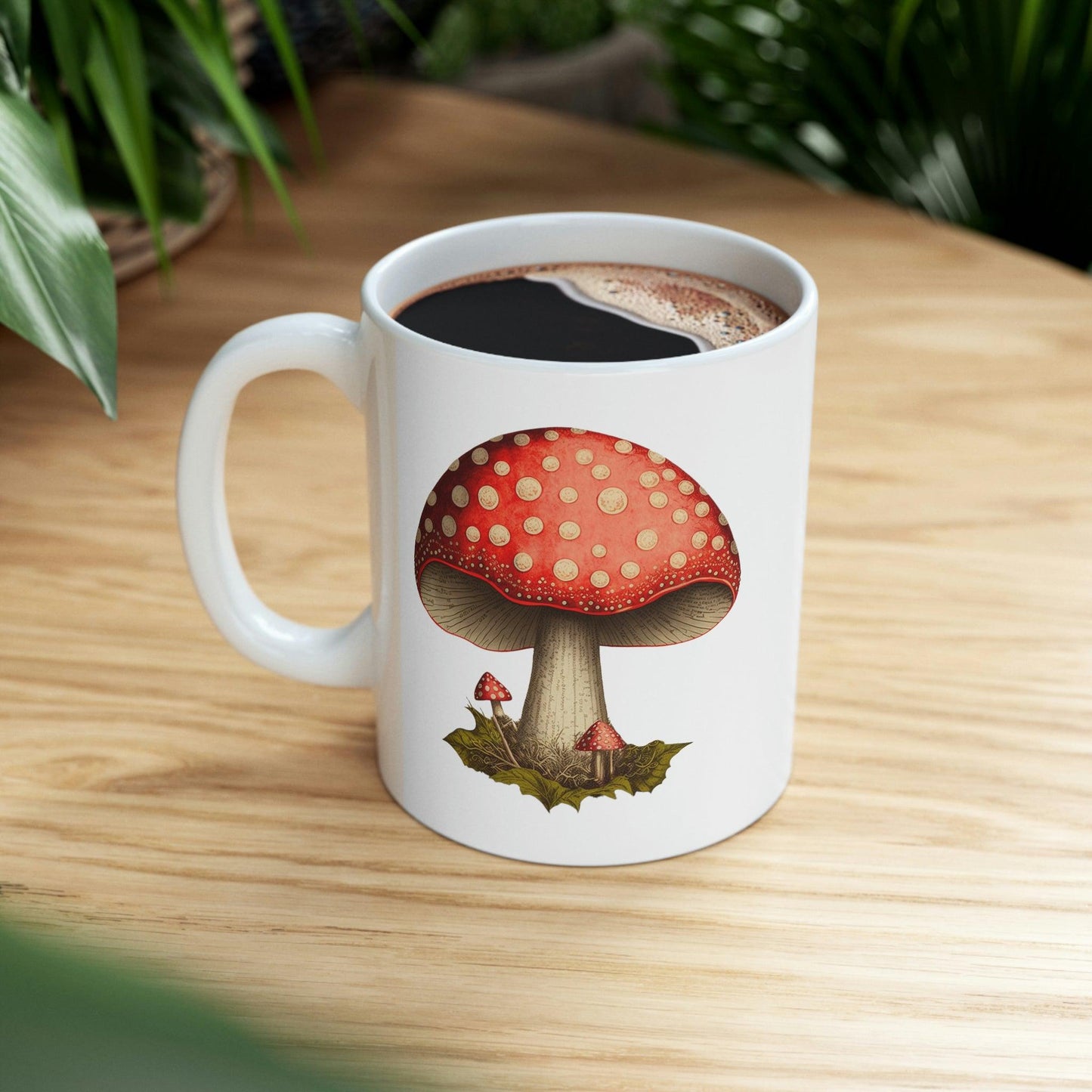 Mushroom Coffee Cup Cute Red Cap