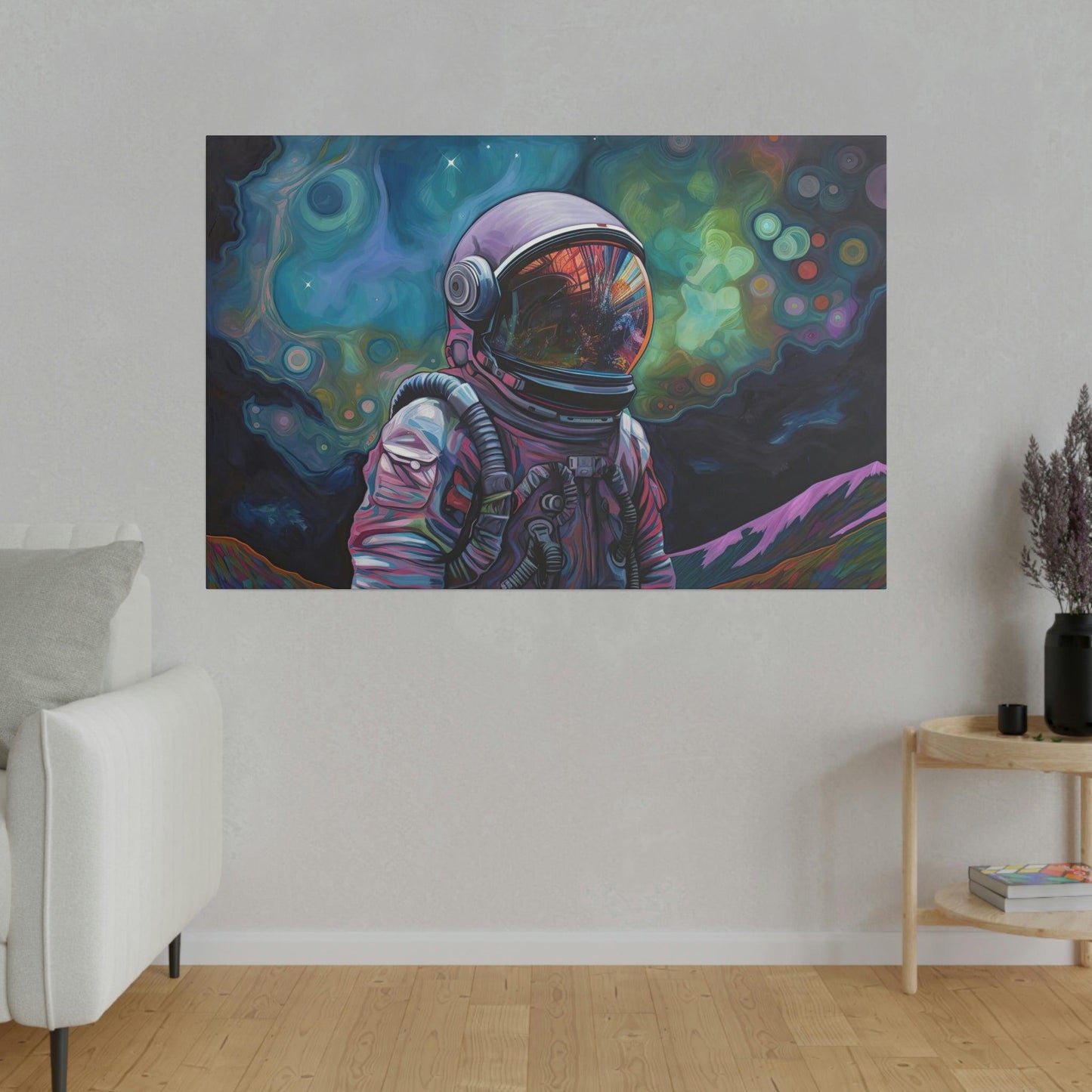 Colorful Space Astronaut Wall Art - Abstract Picture Canvas Print Wall Painting Modern Artwork Wall Art for Living Room Home Office Décor