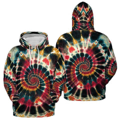 Rusty Tie Dye All Over Graphic Print wirl Hoodie