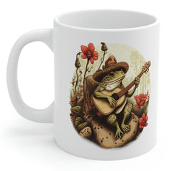 Frog Playing Guitar On A Rock Coffee Mug