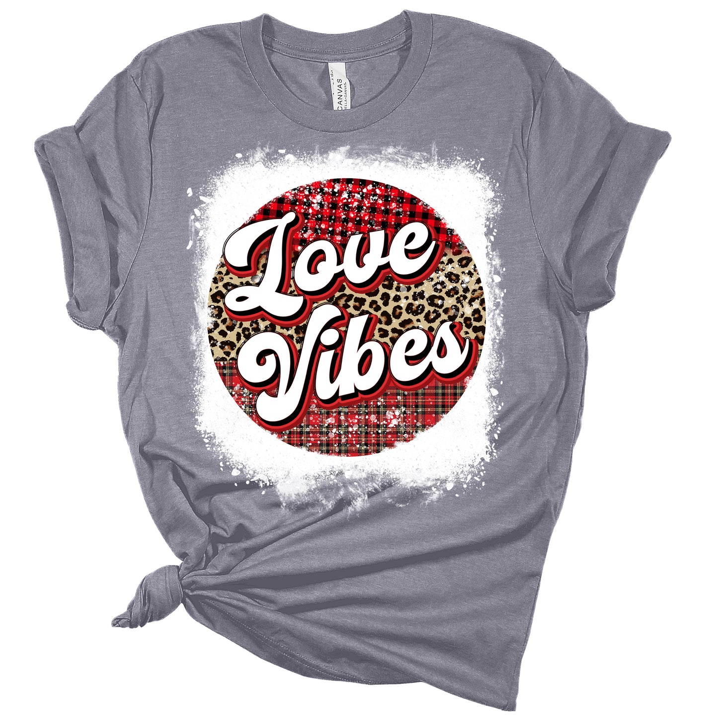 Love Vibes Valentines Shirts for Women Bella Graphic Tee