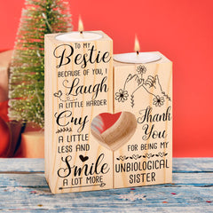 To My Bestie Candle Holder With Heart