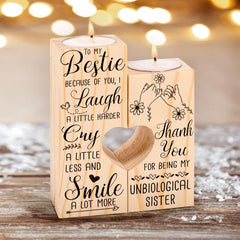 To My Bestie Candle Holder With Heart