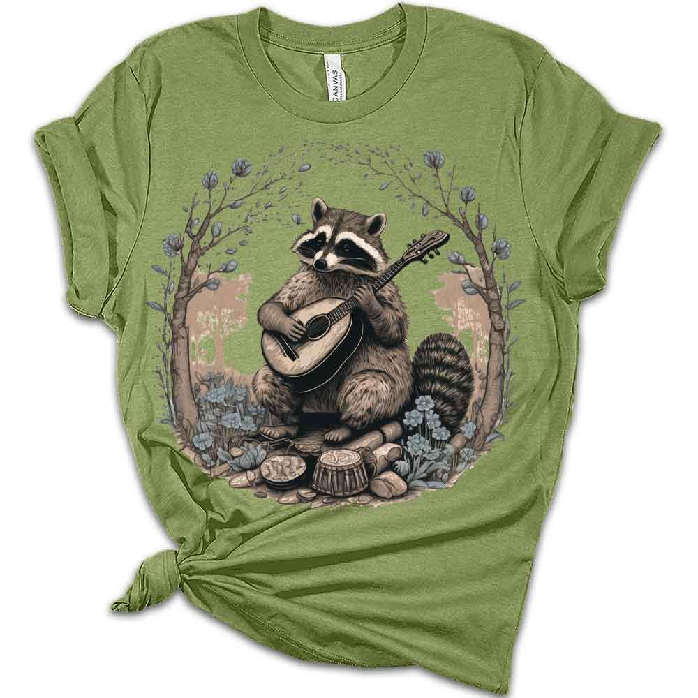 Womens Animal Shirts Casual Ladies Cute Bella Graphic Tees Short Sleeve Farm Tshirts Summer Tops for Women, Raccoon