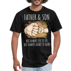 Father And Son Shirt Not Always Eye To Eye Dad Gift Men's T-Shirt - black