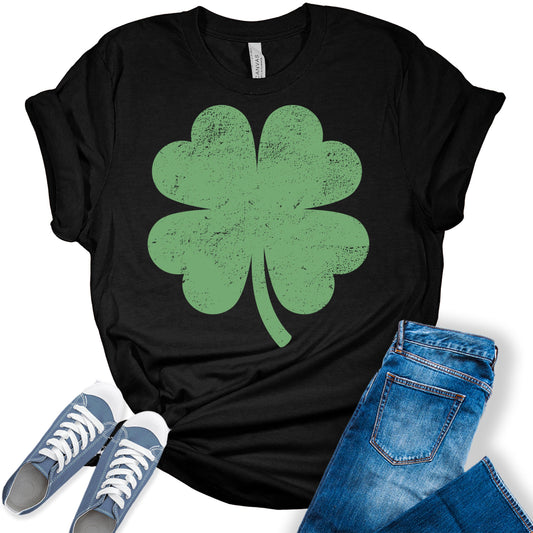 Shamrock Shirt St Patricks Day Shirt Funny Bella Irish Graphic Print Shirts for Women