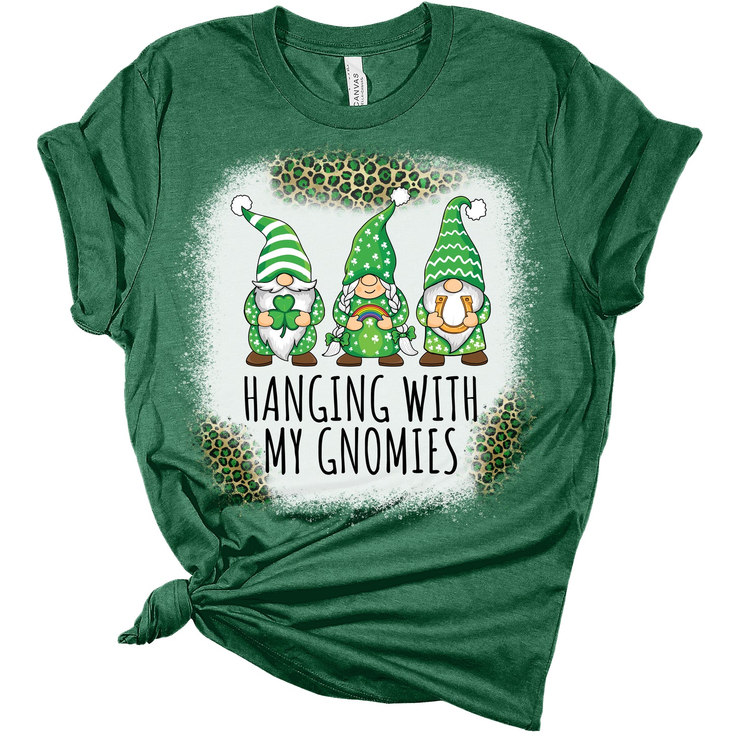 Hanging with My Gnomies St Patricks Day Shirt Bella Irish Graphic Print T Shirts for Women