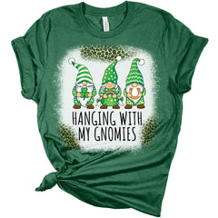 Hanging With My Gnomies St Patricks Day Shirt Bella Irish Graphic Print T Shirts For Women
