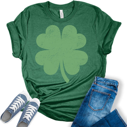 Shamrock Shirt St Patricks Day Shirt Funny Bella Irish Graphic Print Shirts for Women