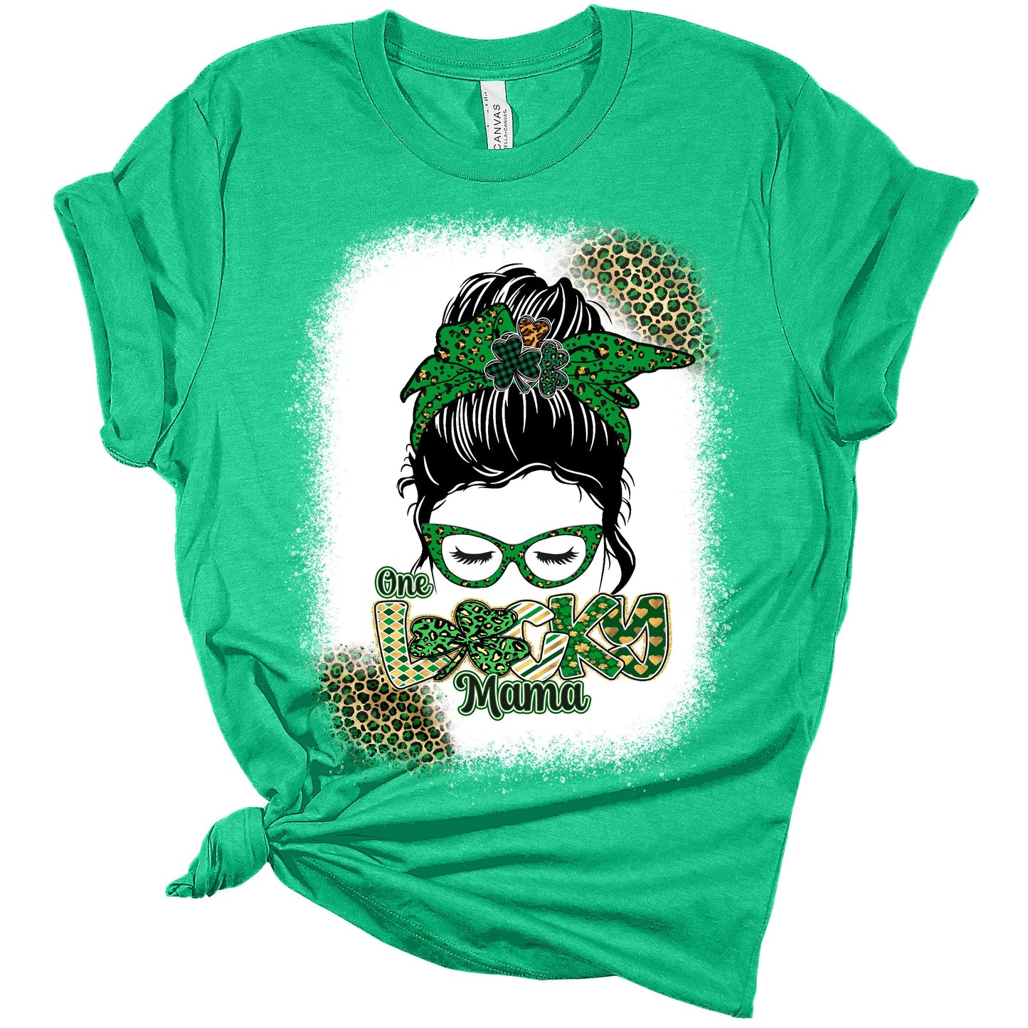 One Lucky Mama St Patricks Day Shirt Bella Irish Graphic Print Shirts for Women