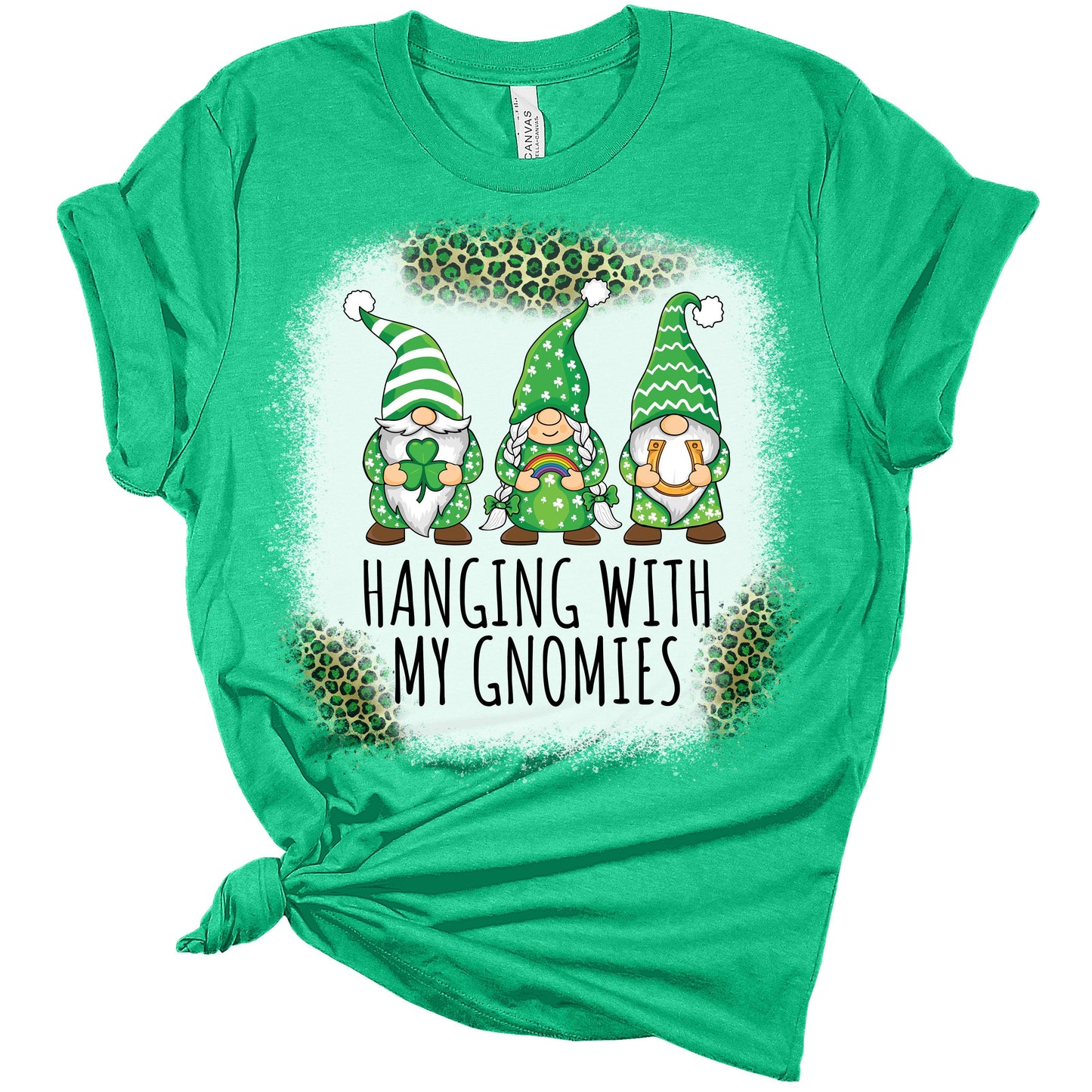 Hanging with My Gnomies St Patricks Day Shirt Bella Irish Graphic Print T Shirts for Women