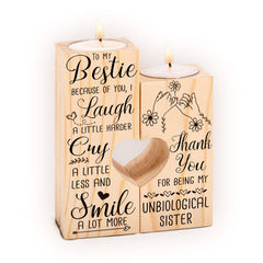 To My Bestie Candle Holder With Heart